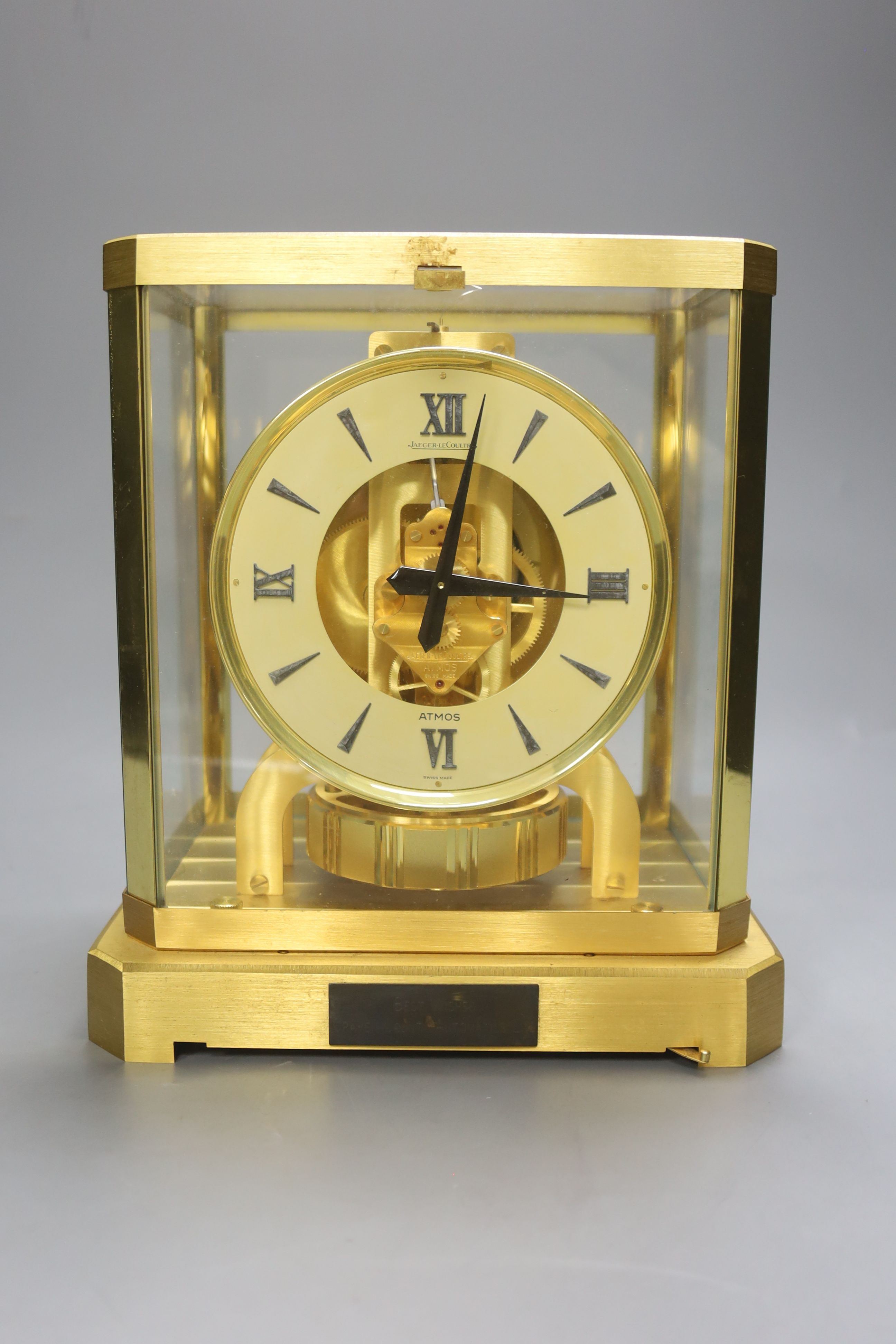 A Jaeger Le Coultre Atmos clock, height 24cm